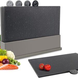 Masthome Index Chopping Board Set, 4-Pc Plastic Cutting Boards | NEW IN BOX.